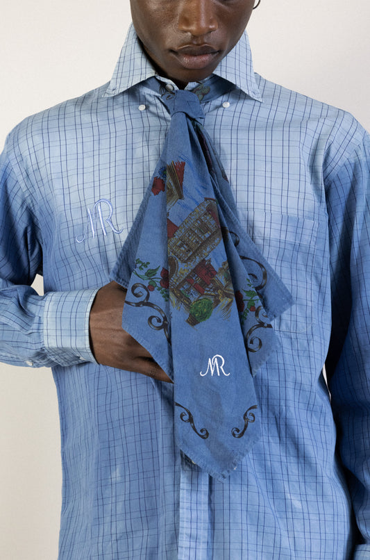 Cravate alsacienne indigo