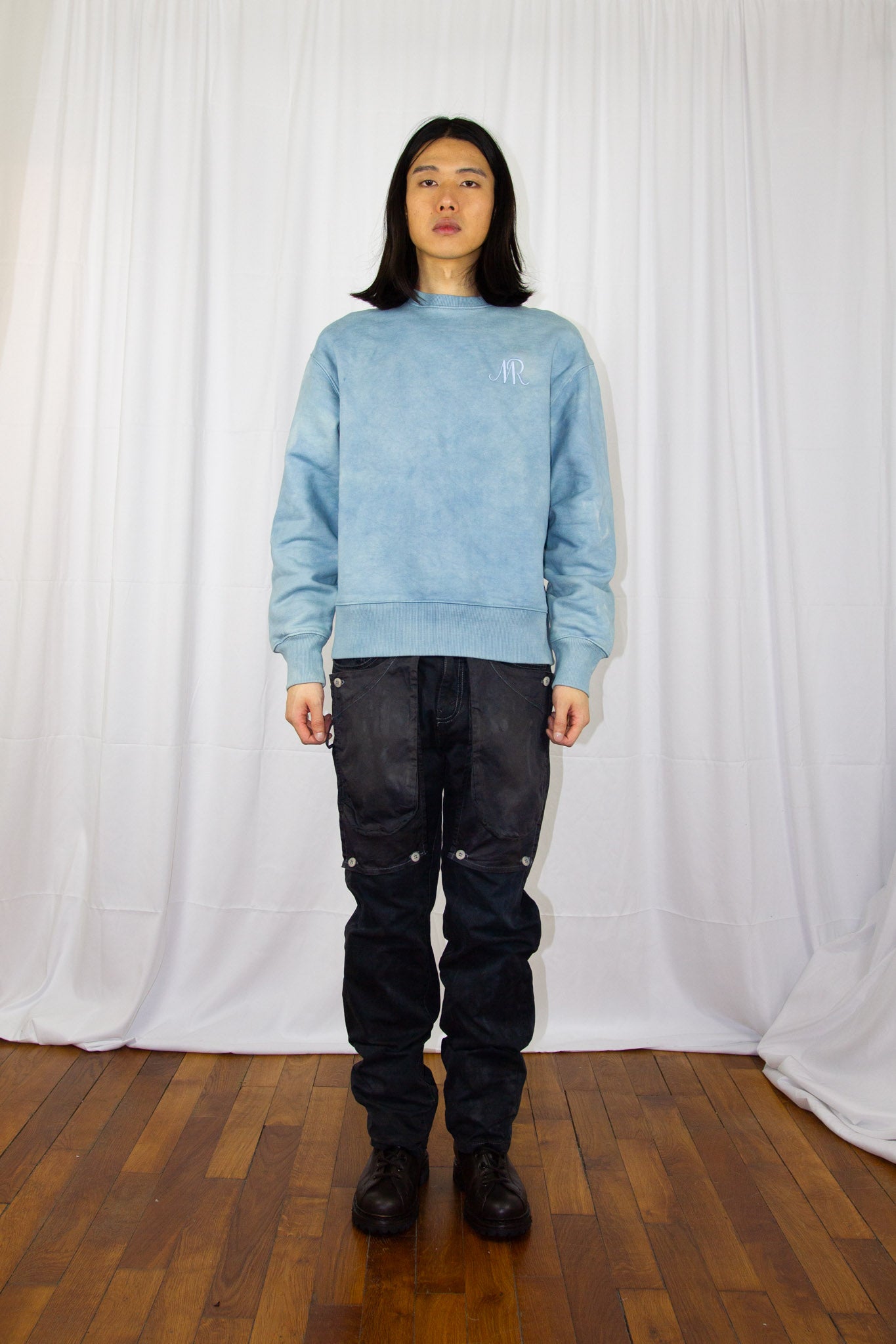 Le sweatshirt boxy organic indigo dye