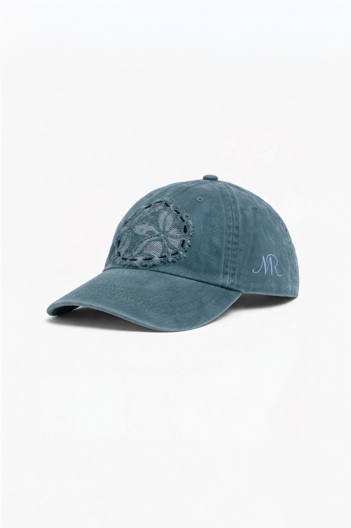 Casquette dentelle indigo