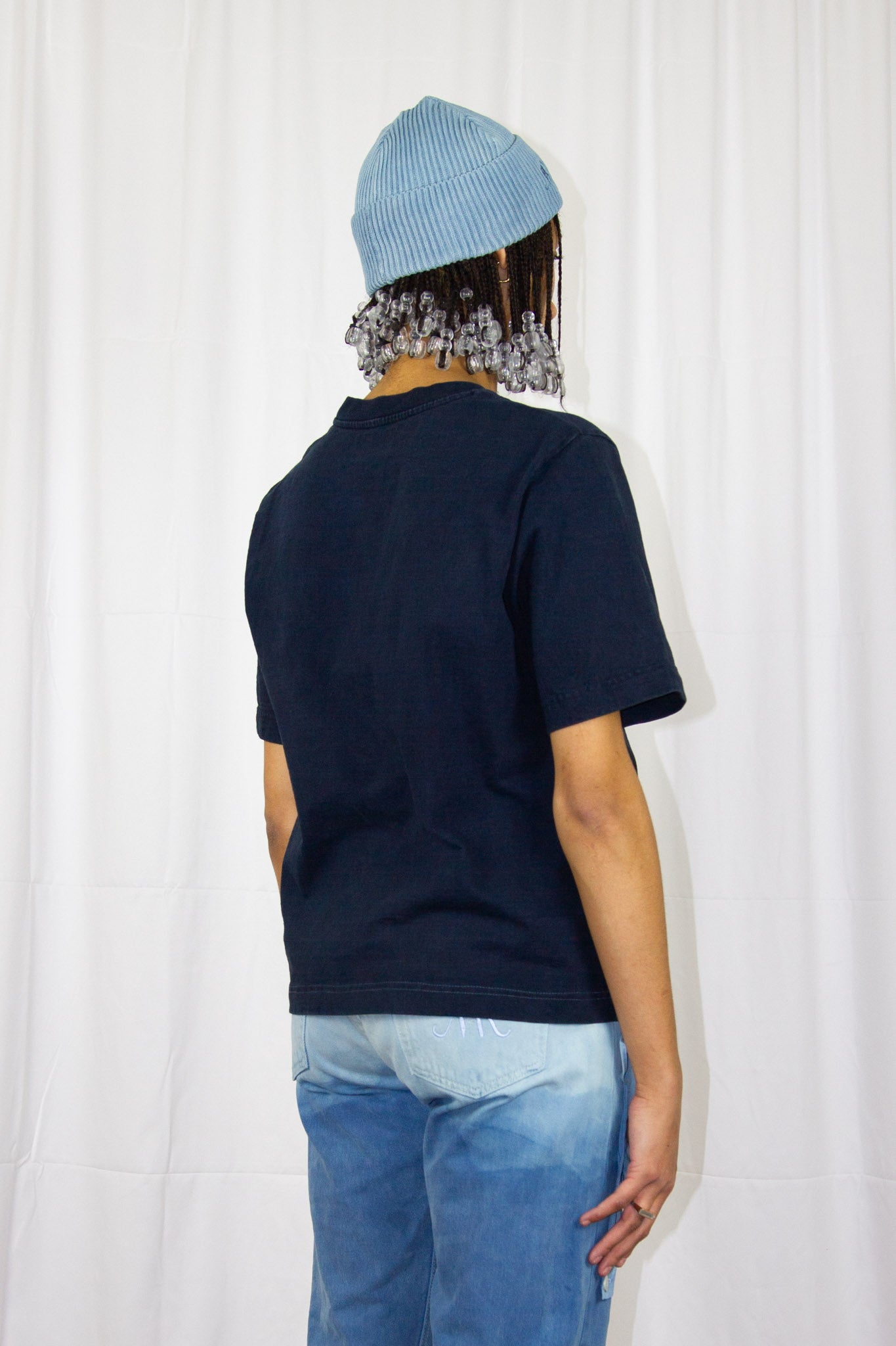 Le t-shirt boxy organic indigo foncé dye