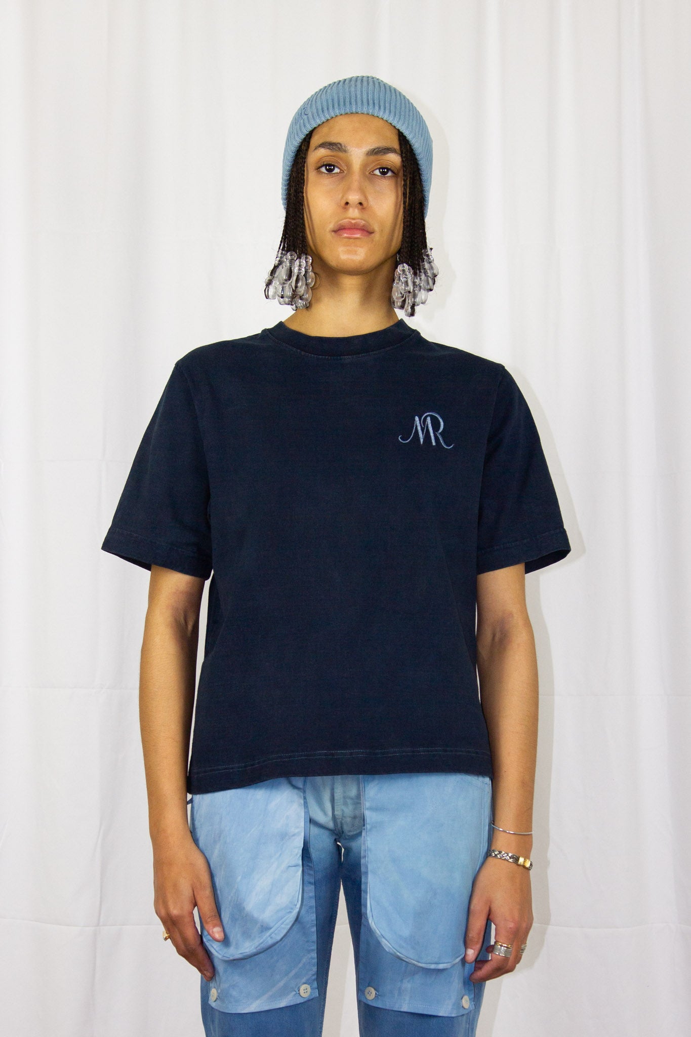 Le t-shirt boxy organic indigo foncé dye